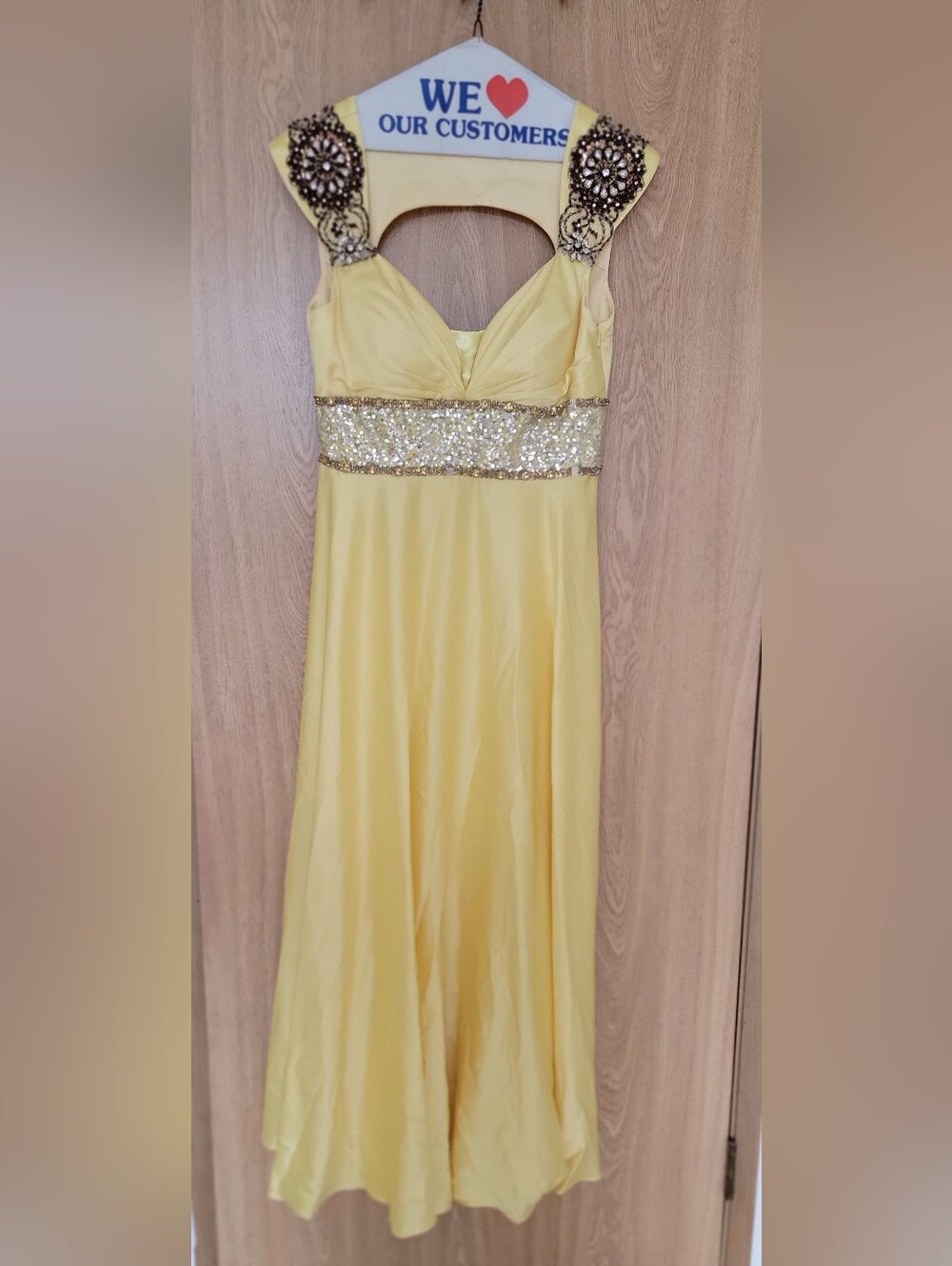 Formal Satin Yellow Dress Size XS/S Petite